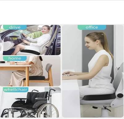 Ortopedik Bel Sırt Ofis Koltuk Sandalye Yastık ve Yuvarlak Simit Minder - 2