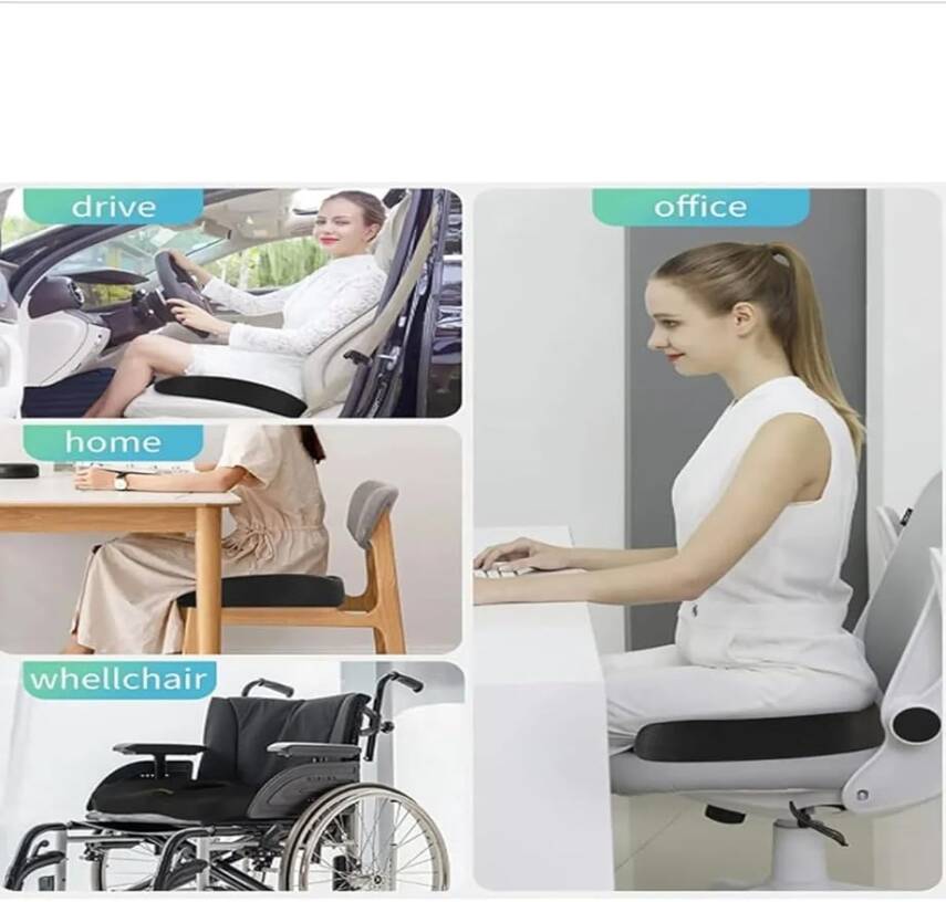 Ortopedik Bel Sırt Ofis Koltuk Sandalye Yastık ve Yuvarlak Simit Minder - 2